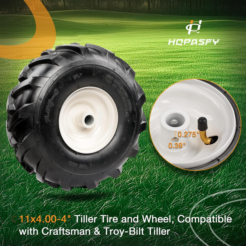 11x4.00x4 Tiller Tire Wheel For Craftsman Troy Bilt 3 1/8 3/4 Axle 2 Piece