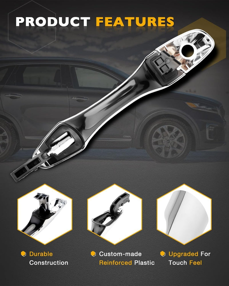 Exterior Door Handles Front Rear LH RH End Cap Cover for Kia Sorento 16-20 4