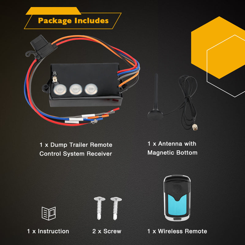 G3-H01 Dump Trailer Wireless Remote Control System Kit Hydraulic Lift Winch Tilt