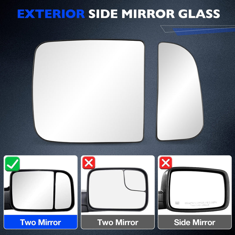 Passenger Right Upper Lower Side Mirror Glass Holder for RAM 1500 2010-2020