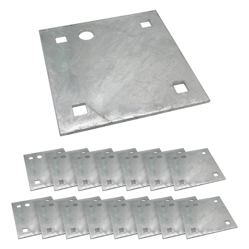 DURAFORCE Stationary Floating Dock Backer Plates 5x5 Heavy Duty Galvanized Steel 16 Pack