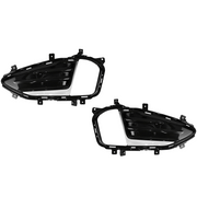 DURAFORCE 2Pcs Fog Light Cover For 2019-2024 Ford Edge Front Bumper Chrome Trim w/Bezel