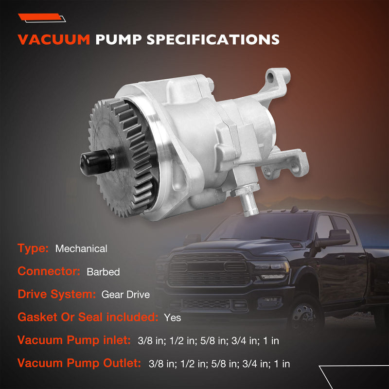 904810 Gear Driven Vacuum Pump for Dodge Ram 2500 3500 94-02 5.9L Cummins Diesel