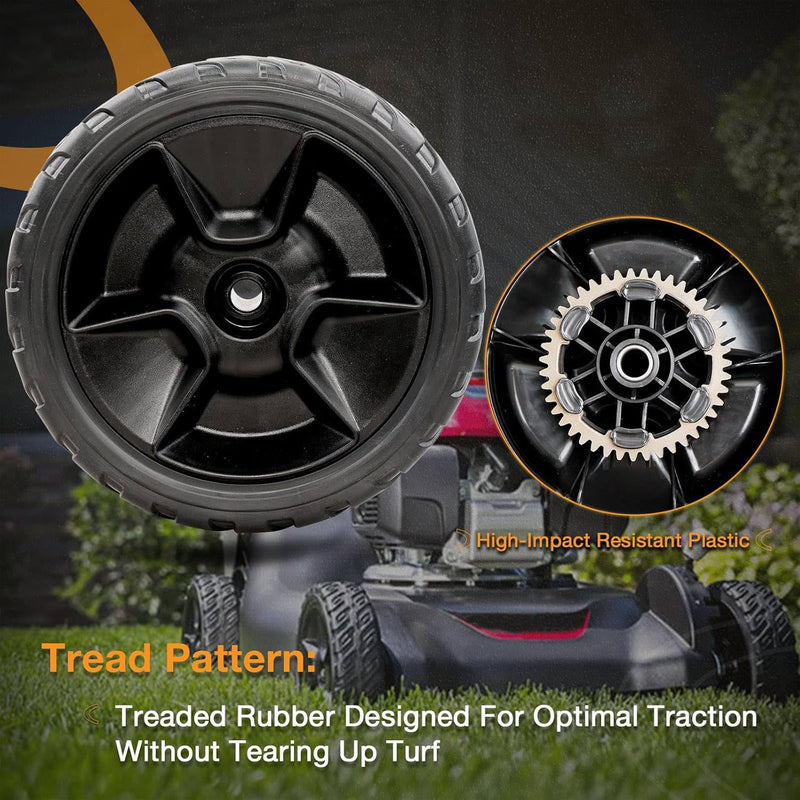 42710VR8N00ZA 8 Inch Lawn Mower Wheel for Honda HRN216 Series Rear 2 Pack