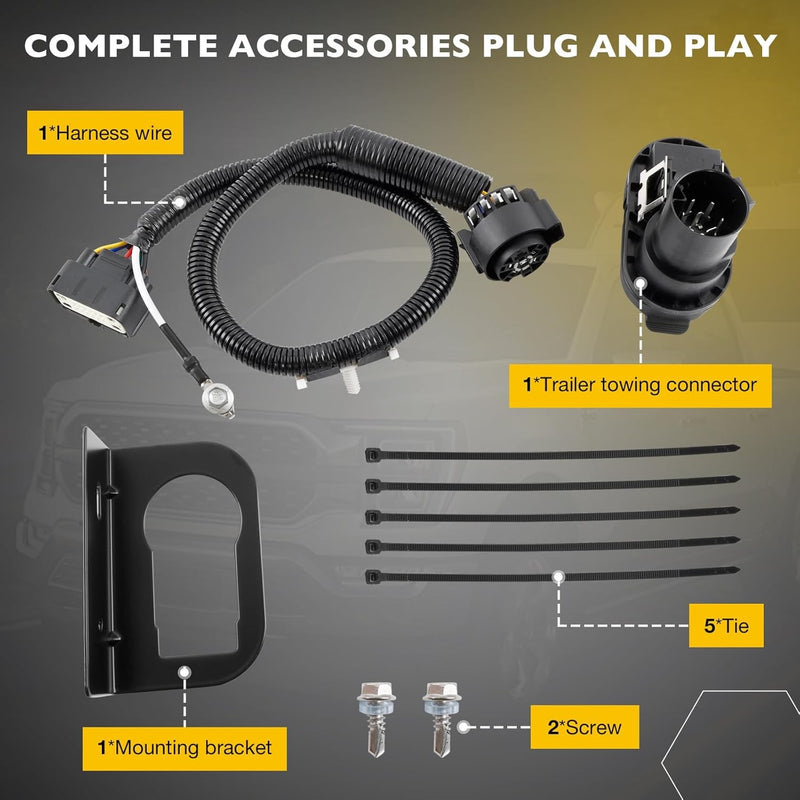 9L3Z15A416A Trailer Tow Wiring Connector Harness Kit for Ford F150 2009 2014