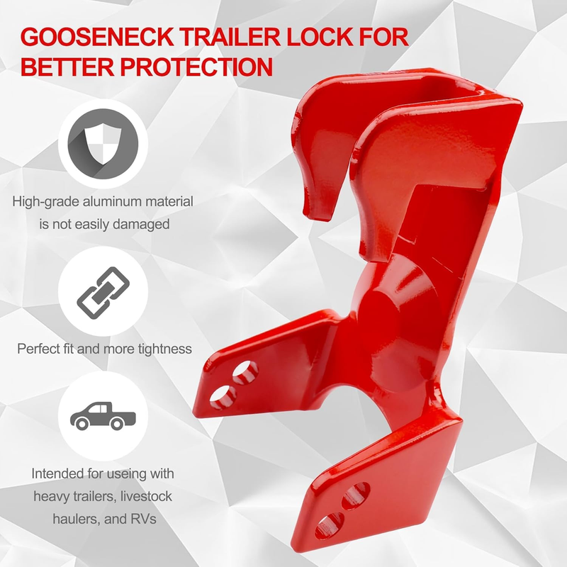 Gooseneck Trailer Hitch Lock with Key for RV Heavy Trailers Livestock Hauler