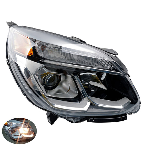 DURAFORCE Halogen Chrome Headlight Assy Front Right Passenger Side for Chevy Equinox 16 17