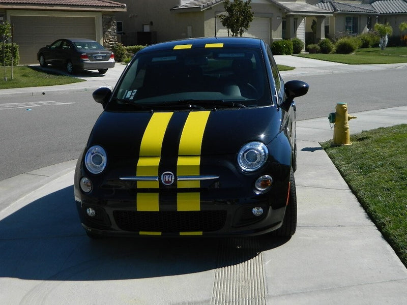 6 Inch Vinyl Rally Stripes Racing Stripe Kit Hood Trunk Roof Decal for Fiat 500