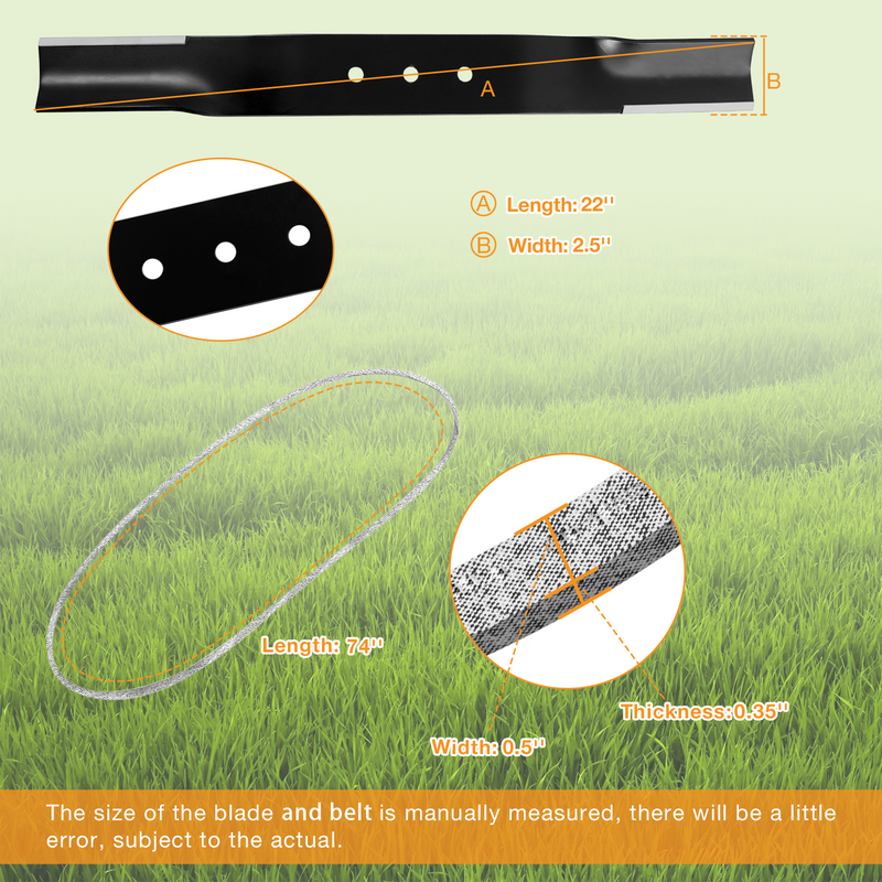 9036 4220 Blade Belt Set for Swisher 44 In Finish Cut Mowers 74 Inch 2 Pieces