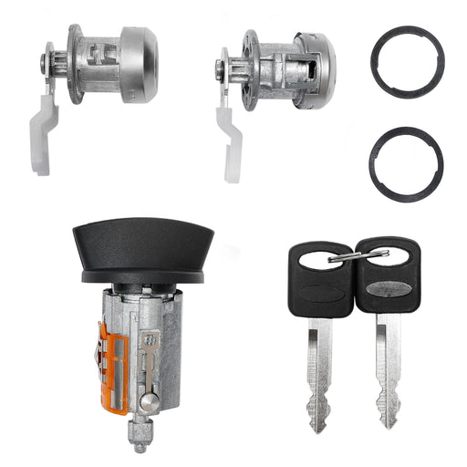DURAFORCE Ignition Switch Door Lock Cylinder with Keys for Ford 97 07 F150 250 Super Duty