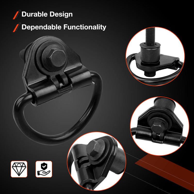 Black Steel Rear Cargo D Hooks for Ford Transit 150 250 350 350HD 15-24 6 Pack