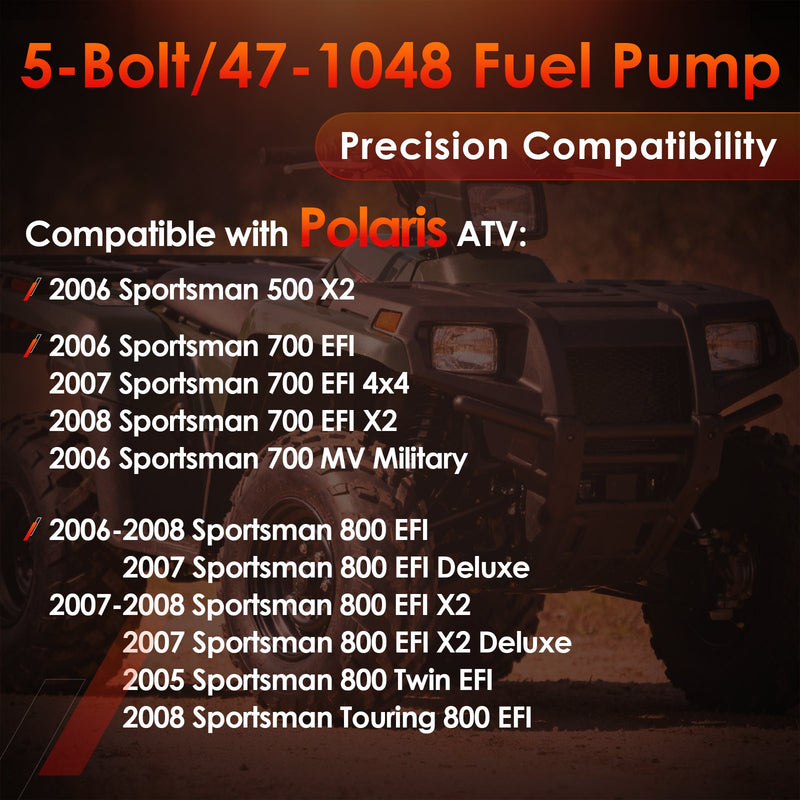471048 5 Bolt Fuel Pump Assembly for Polaris Sportsman 500 700 800 EFI ATV 05 08