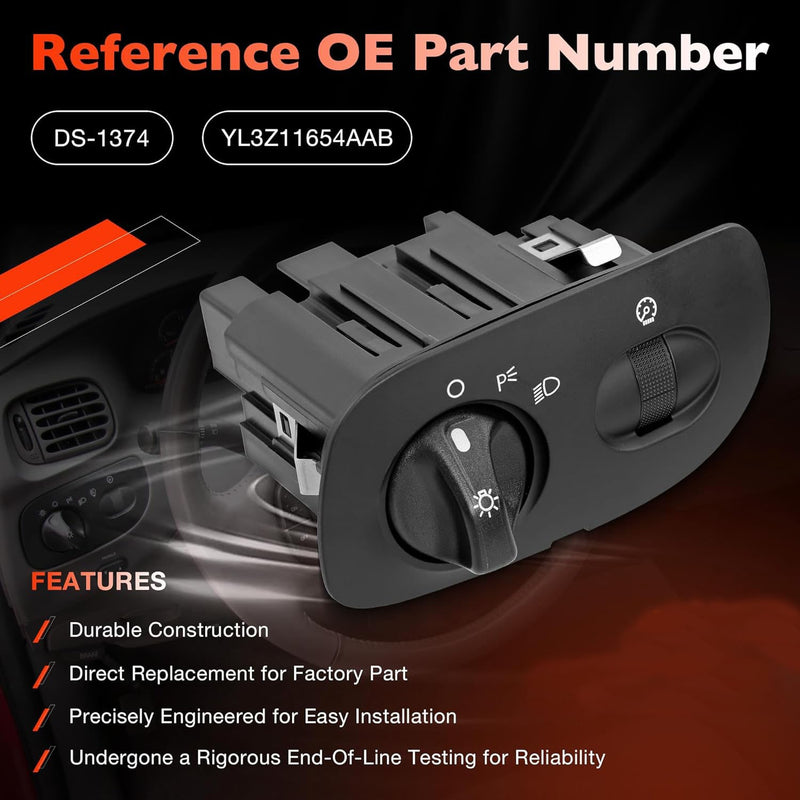 Headlight Switch Without Fog Light for Ford F150 Heritage Expedition 2000 2004