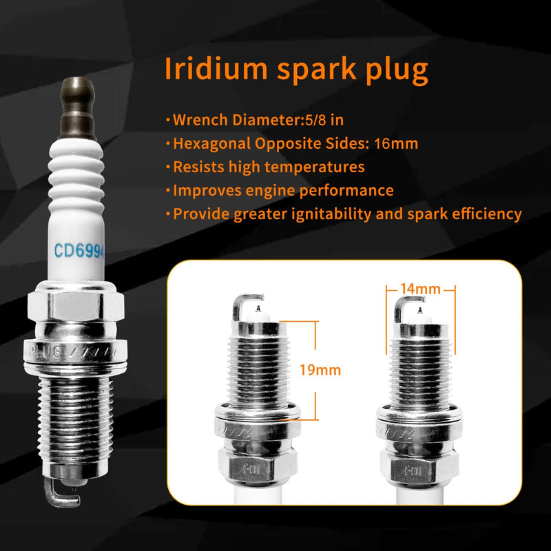 UF242 Ignition Coil Iridium Spark Plug Pack For 1999 07 Honda Odyssey Acura 6x