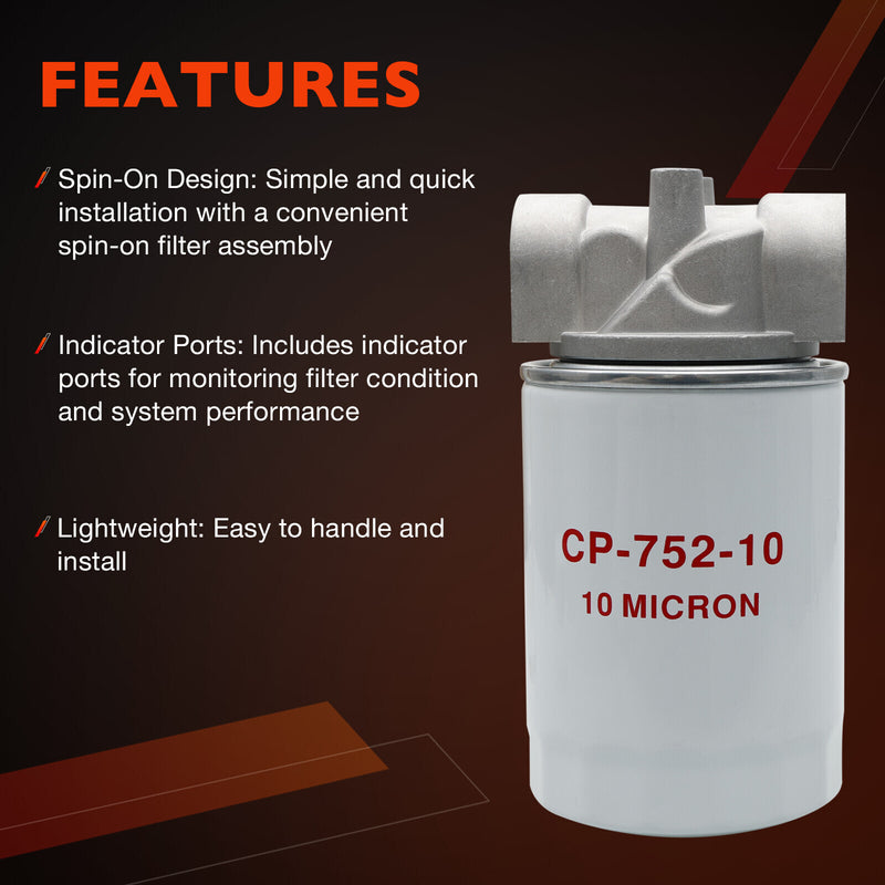 CP75210 3/4 NPTF Oil Filter with 10 Micron Hydraulic for Tractors Log Splitters
