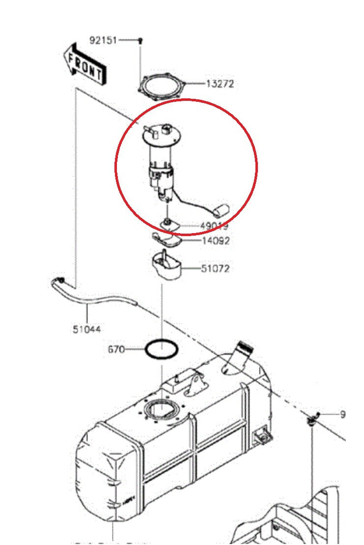 DURAFORCE 49040-0718 Fuel Pump Assembly for Kawasaki Mule Teryx 2009 to 2020