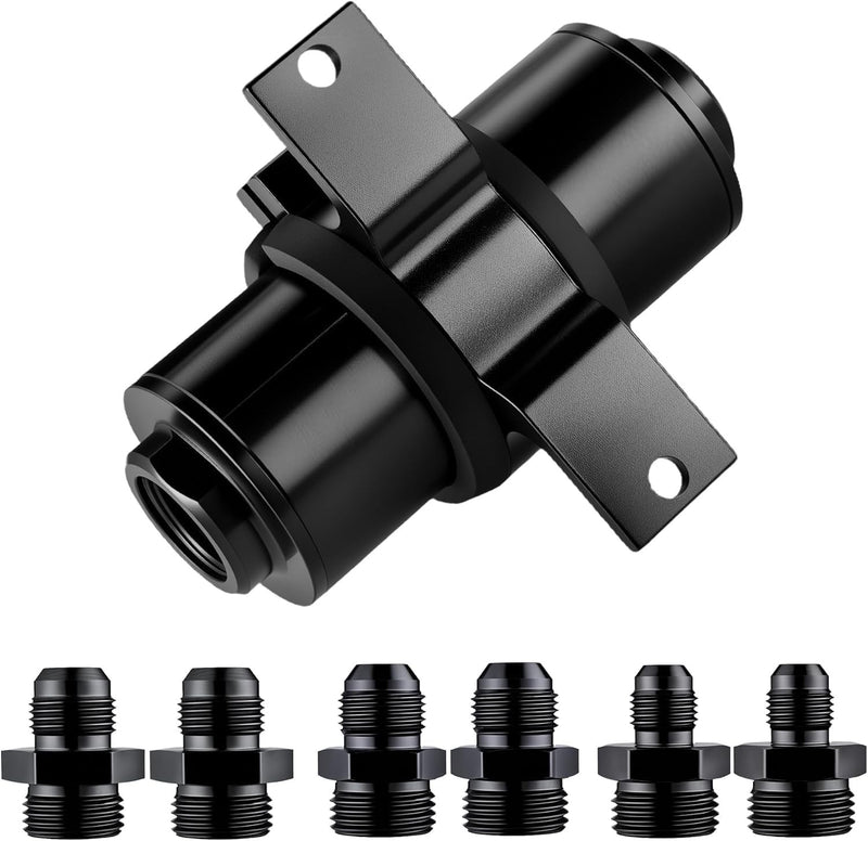 10 Micron Inline Fuel Filter with 6AN 8AN 10AN Adapters and Bracket Clamp