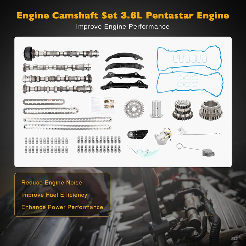 Camshafts Rockers Lifters Kit for Chrysler 200 300 Dodge Ram 3.6L V6 Pentastar