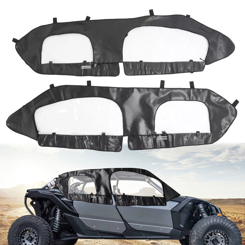 UTV Soft Upper Door Enclosure Set for Can Am Maverick X3 Max Turbo DS RS 2017-25