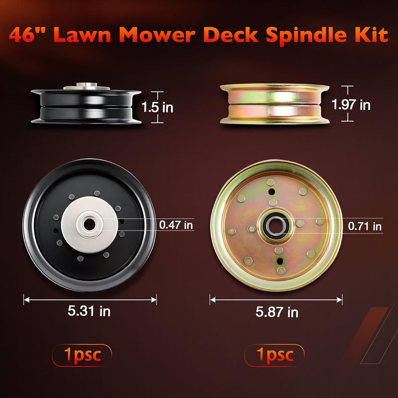 46 Mower Blade Spindle Belt Wheel Idler Kit for Husqvarna RZ4623 RZ46i Z246