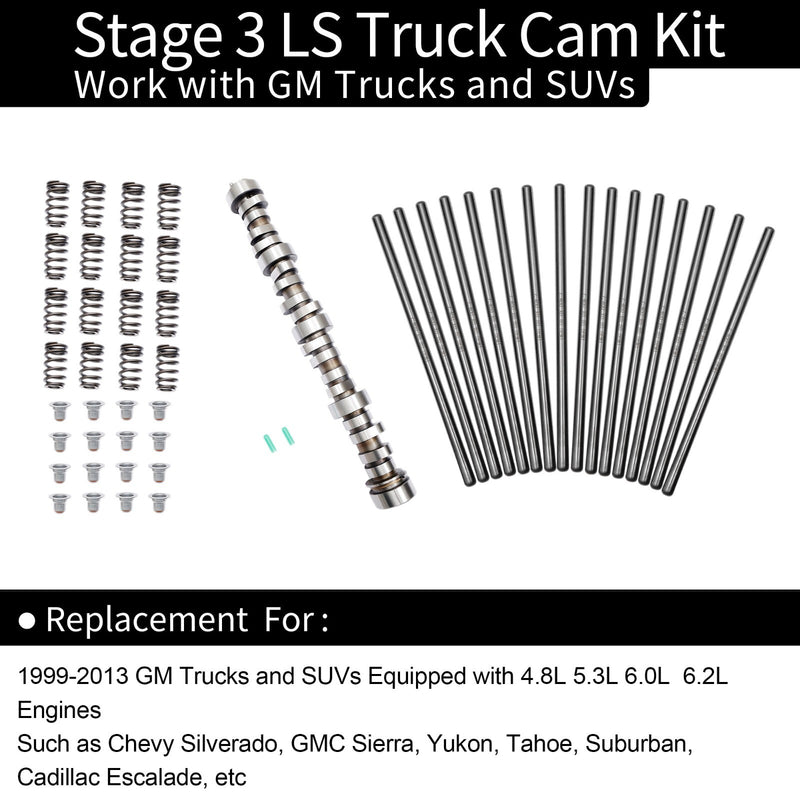 Stage 3 LS Truck Cam Kit for 1999 2013 Silverado Sierra 4.8L 5.3L 6.0L Engines
