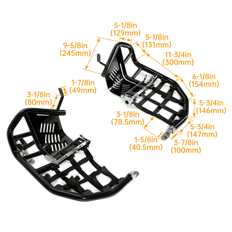 DURAFORCE For Kawasaki KFX700 KFX 700 Nerf Bars Pro Peg Heel Guards W/ Nets Side Step Bars