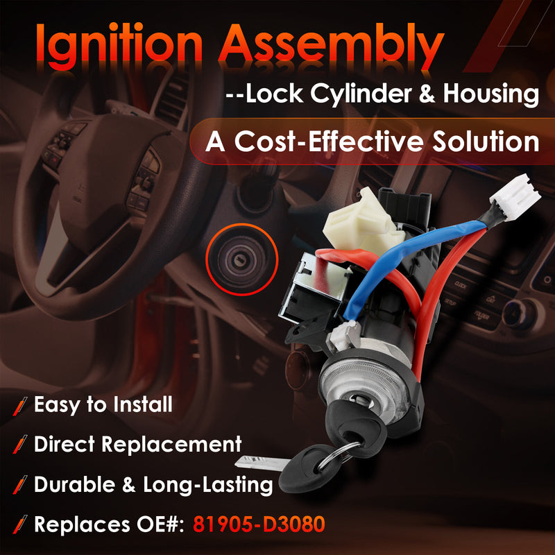 Ignition Lock Cylinder Housing and Cylinder Switch for Hyundai Tucson L4 16-21
