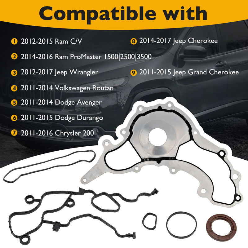 11to18 Timing Cover Gasket Set for Dodge Ram Chrysler Jeep 200 300 3.2L 3.6L V6