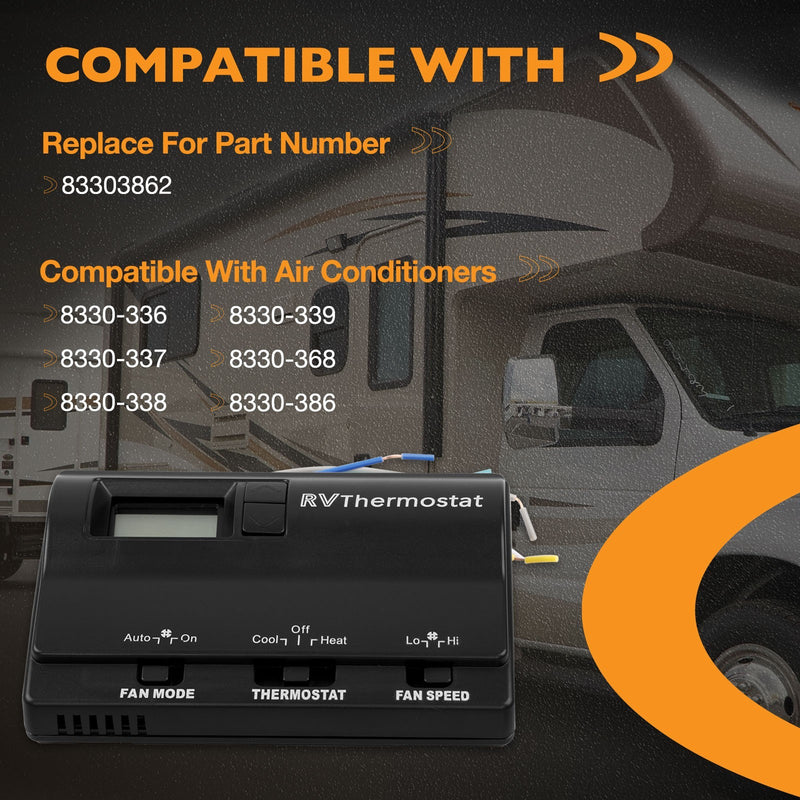83303862 RV Digital Thermostat for Coleman Mach Air Conditioners 8330 337 Black