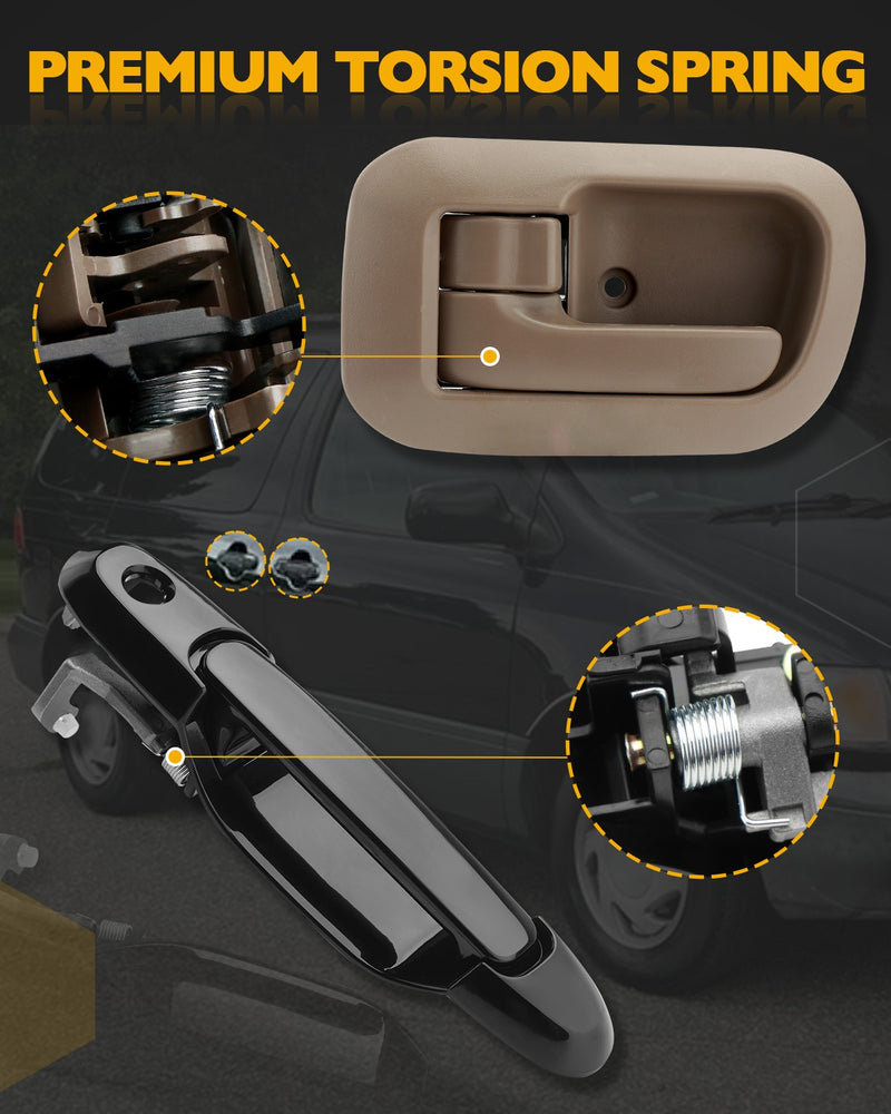 Exterior Interior Rear Tailgate Door Handle Kit for Toyota Sienna 1998 2003
