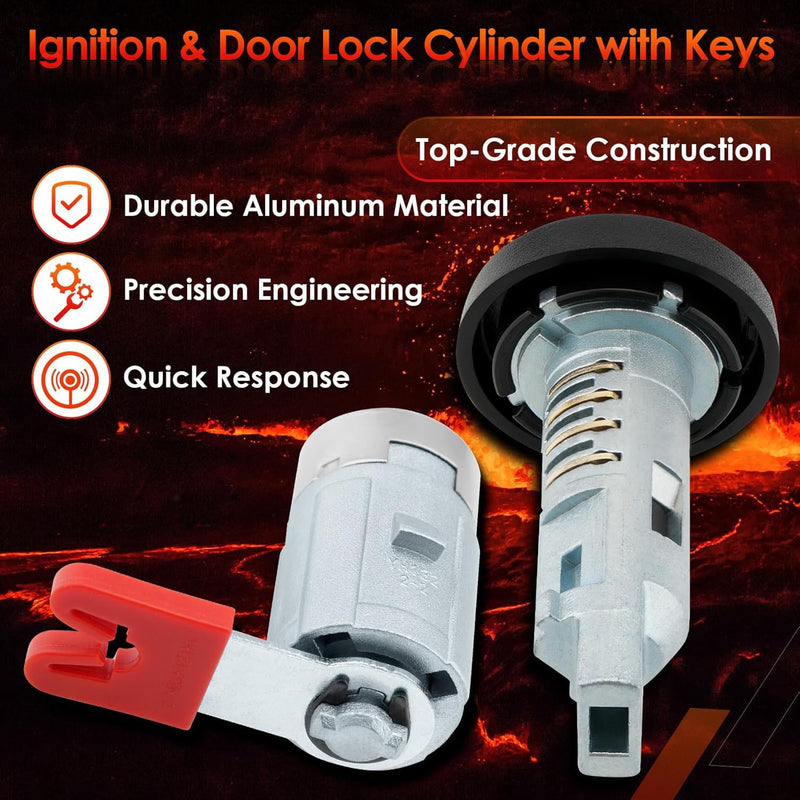Ignition Switch Door Lock Cylinder with Keys for Chevy GMC Cadillac 2007 2014