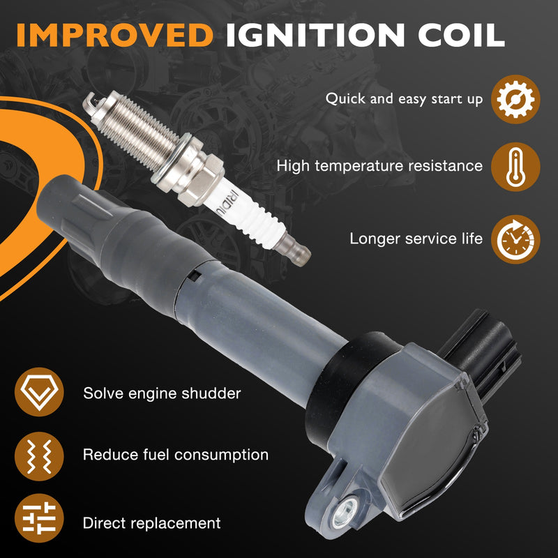 UF532 Ignition Coil Iridium Spark Plug for Mitsubishi Galant Lancer 4 Pack