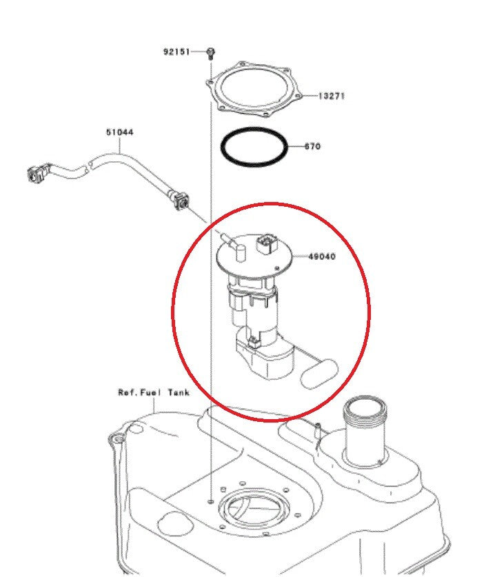 DURAFORCE 49040 0717 Fuel Pump Assembly For 2008 2020 Kawasaki Brute Force 750 4x4i EPS