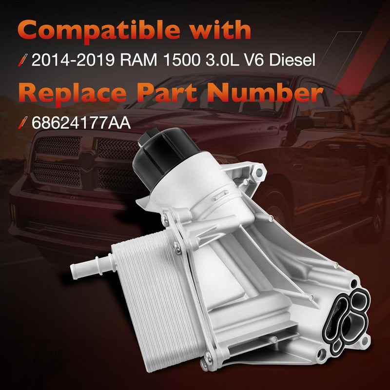 68624177AA Oil Cooler Filter Housing For Ram 2014 2019 1500 3.0L V6 Diesel