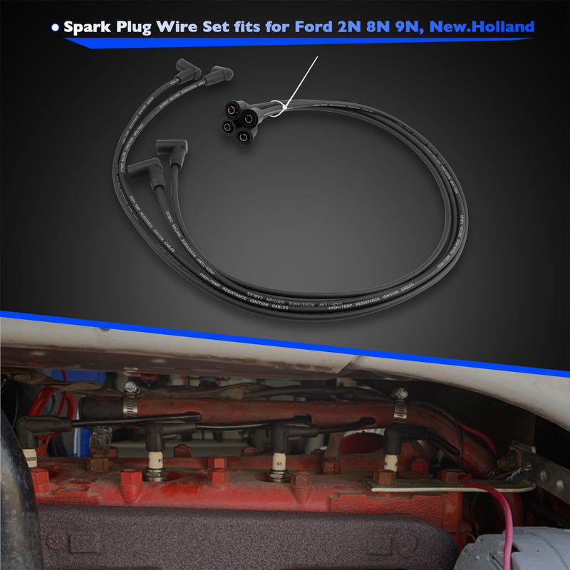9N12259A Cylinder Spark Plug Wire Set for Ford Holland 2N 8N 9N 9N12287B 4X