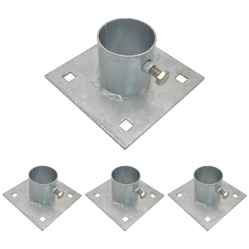 Stationary Dock Base Plate Hardware 5x5 Heavy Duty Galvanized Steel 4 Pieces