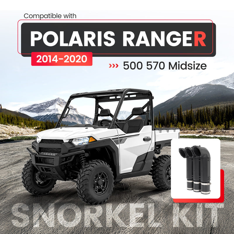 Black Riser Snorkel Kit for Polaris Ranger 500 570 570-4 Midsize 2014-2020