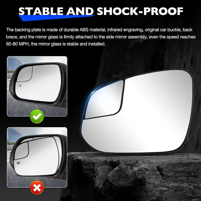 Left Right Side Heated Mirror Glass with BLIS for Toyota RAV4 Tacoma 4Runner 13-24