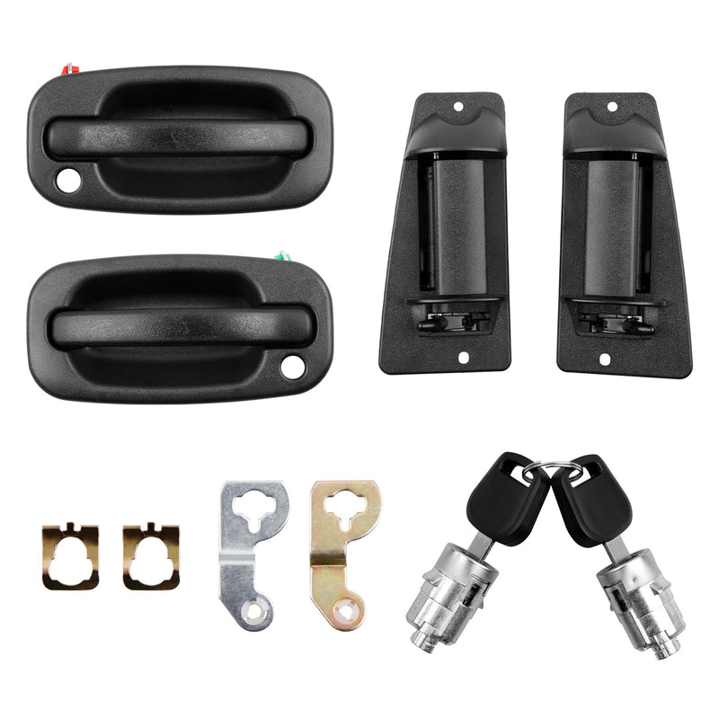 Door Handles With Lock Cylinder For Chevy Silverado GMC Sierra 1999 2007 4 Pack