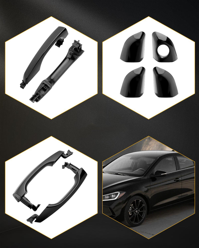 82651F2010 Black Outside Exterior Door Handle Kit For 2017-2020 Hyundai Elantra
