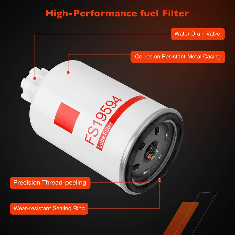 FF5324 FS19594 Diesel Fuel Filter Kit for Dodge Ram 2500 3500 Cummins Engine