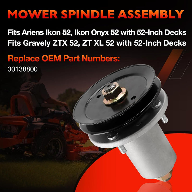 30138800 Deck Spindle for Ariens Gravely Ikon ZTX ZTXL 52 Inch Idler Pulley