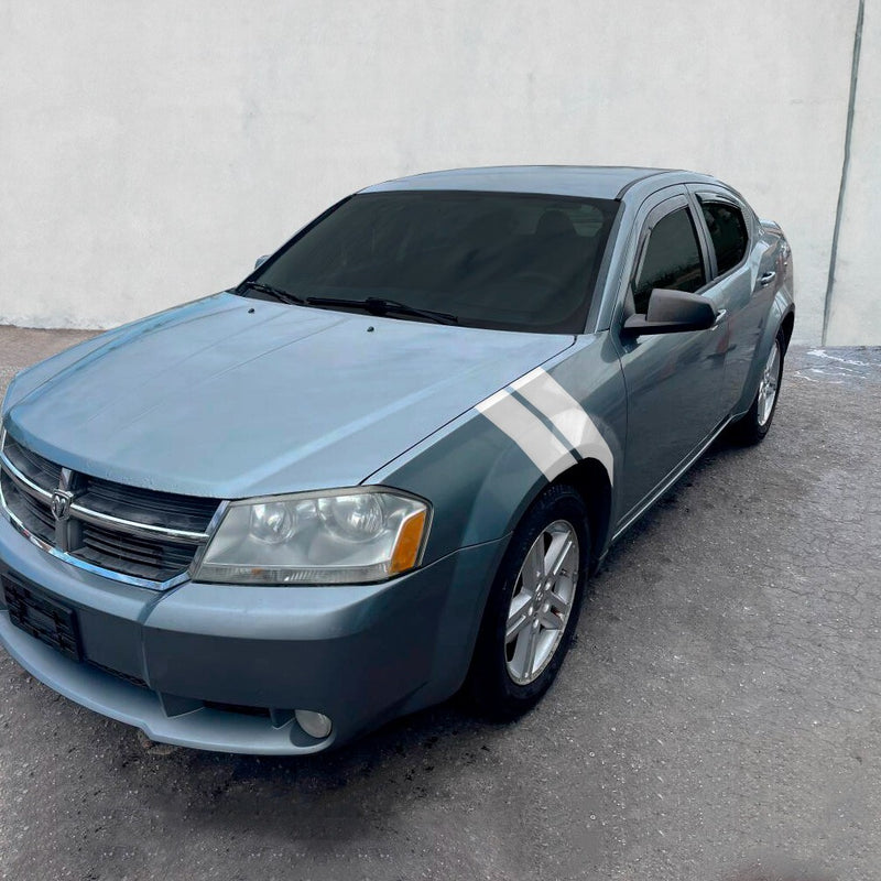 4 Inch Dual Fender Stripe Hash Mark Decal Graphic Kit for Dodge Avenger