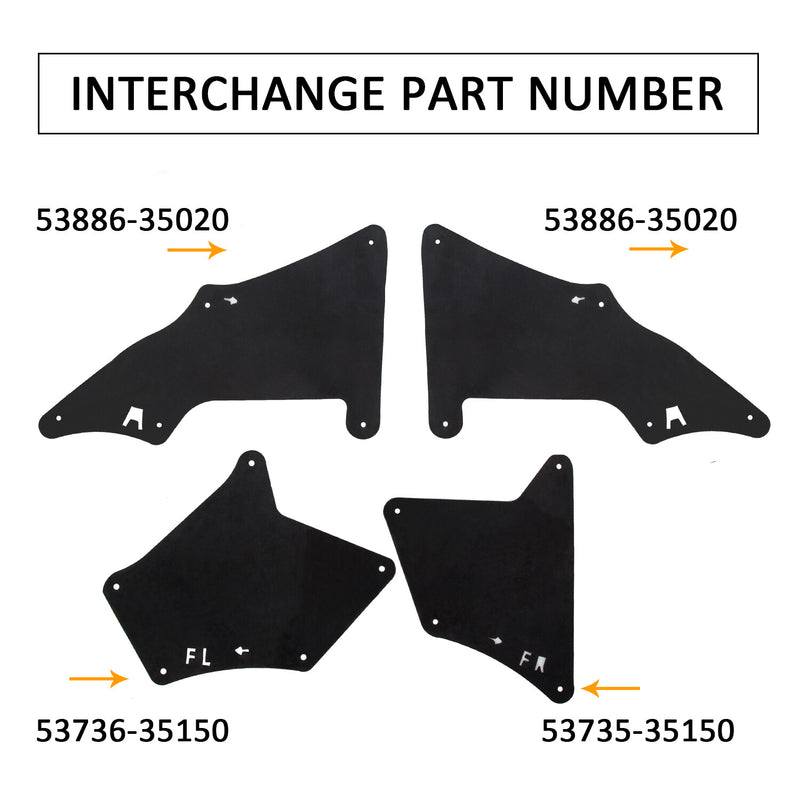 4PCS Splash Guards Fender Liners for Toyota 4Runner Lexus GX 470 2003-2022