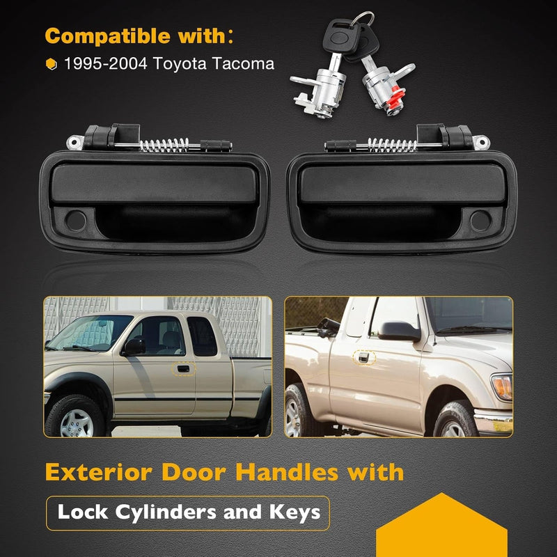 Exterior Door Handle Lock Cylinders Keys Set For Toyota Tacoma 1995-2004 2X