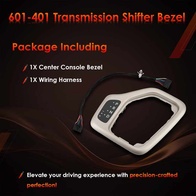 Gold Gear Shifter Bezel with Harness for Jeep Cherokee KL 2014 to 2018