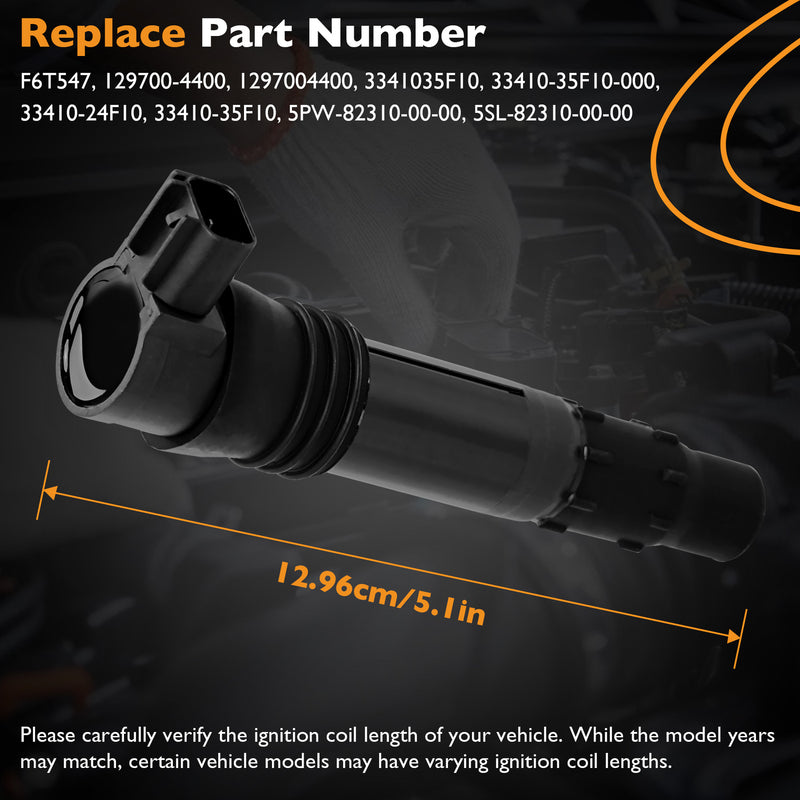 1297004400 Ignition Coil for Suzuki Hayabusa 99 12 GSX1300R GSX1300RZ 4 Pack