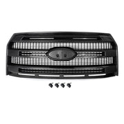 DURAFORCE Matte Black Front Bumper Grille W/O Camera Hole For 2015-2017 Ford F-150 F150