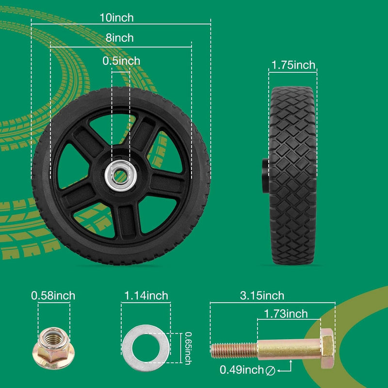10 Push Lawn Mower Plastic Wheel for Craftsman Generator Garden Tiller 2x