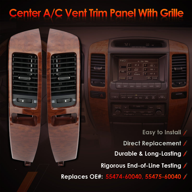Instrument Air Vent Finish Panel Garnish for Lexus GX470 Toyota Prado 2003-2009